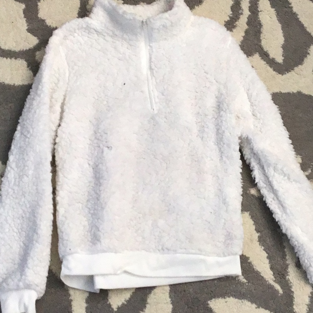 White fluffy sweater